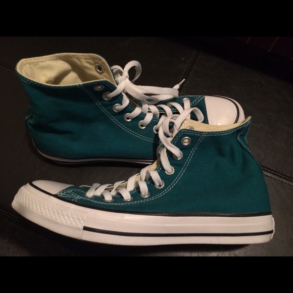dark atomic teal converse low top
